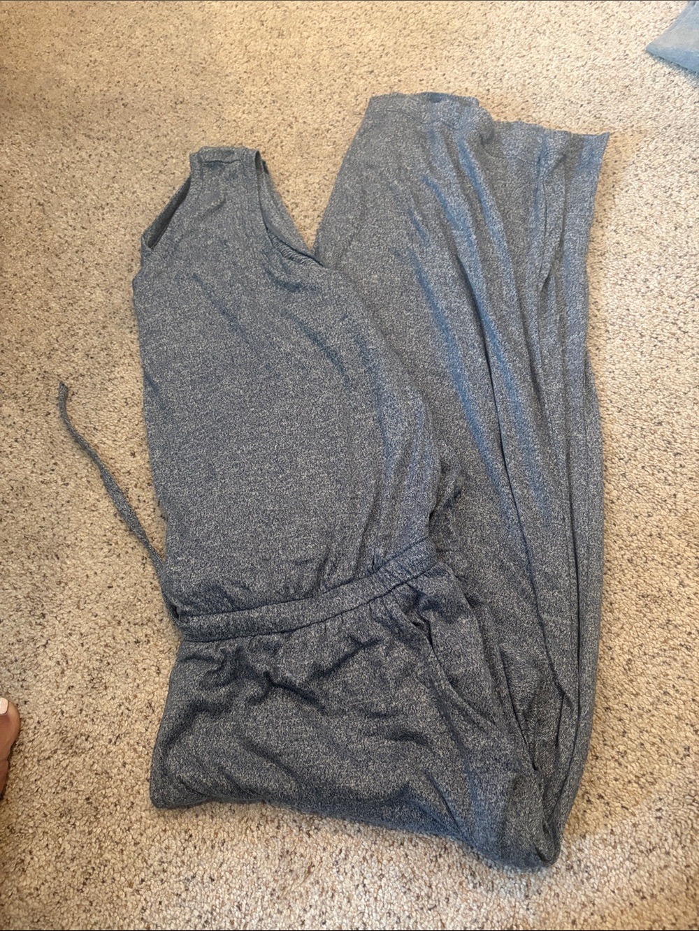 32 Degrees Metallic Charcoal Sleeveless Lounge Jumpsuit